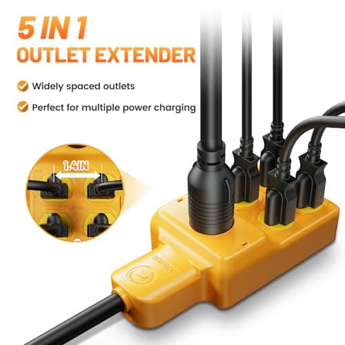 MECMO NEMA L14-30P to Four 5-20R/5-15R & L14-30R Generator Adapter Extension Cord, 4 Prong Twist Locking 30 amp to 15/20/30 amp Generator Power Cord 125/250V 7500 Watts, ETL Listed