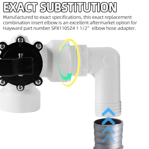TonGass (2-Pack) 1 1/2" MPT by 90 Degree Barb Elbow Hose Adapter Compatible with Hayward Pool Pumps and Filters Replacement Hayward SPX1105Z4