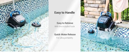Black Pearl Ultra Robotic Pool Cleaner – Battery-Powered Inground Vacuum for Pools Up to 10 Ft Deep – Wall Climber – 150 Min Runtime – 7 Quart Top Load Filter – 2-Year Warranty