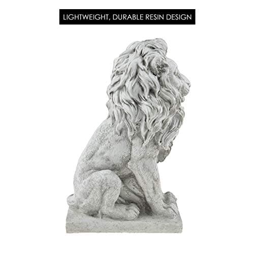 Lion Resin Garden Statue | Outdoor Indoor Figurine Gift Decoration for Home Décor, Patio, Yard, and Garden