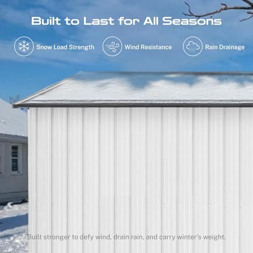 8' x 6' Outdoor Storage Shed with Base Kit, Sturdy Metal Building w/Lockable Doors for Garden, Backyard, Poolside and Lawn, Black