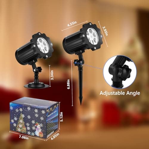 2024 New Christmas Projector Lights Outdoor, Waterproof & Adjustable LED Christmas Snowflake Projector Lights Indoor for Halloween, Christmas, Home Birthday Party and Garden Decoration