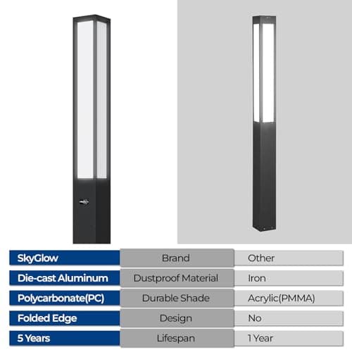 SkyGlow Outdoor Landscape Path Light, 71" Waterproof Aluminum LED Lighting, 8W 800LM Curb Appeal Lights, Modern Lawn Lights with for Garden, Pathway, Bollard, Patio, Courtyard, Driveway Decoration