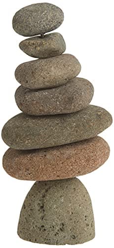 Ancient Graffiti Large 7-Stone Natural River Stone Cairn, 11 inches