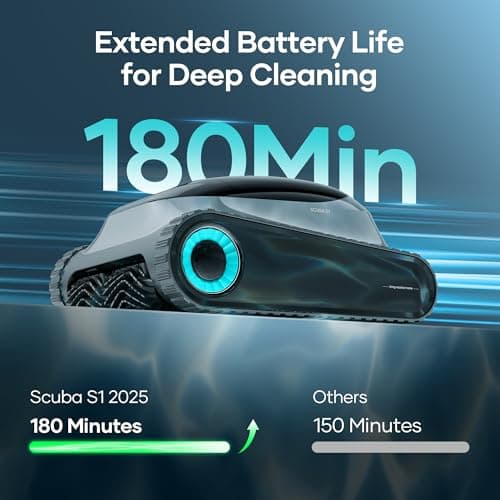 (2025 Upgrade) Aiper Scuba S1 Robotic Pool Cleaner,Wall & Waterline Cleaning,180-Min Battery Life, Ultra-fine Filtation, Smart Navigation, App Support