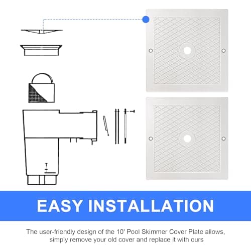 2 Pack 10" Skimmer Lid Pool Skimmer Cover Plate, Pool Skimmer Lid Replacement Compatible with Hayward SPX1082E, SP082, 1083, 1084,1085, and SP1086