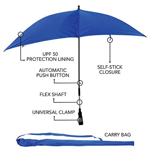 Franklin Sports All Position Umbrella with Universal Clamp – SIDELINE Brella-Tek – Sun Protection – UPF 50+