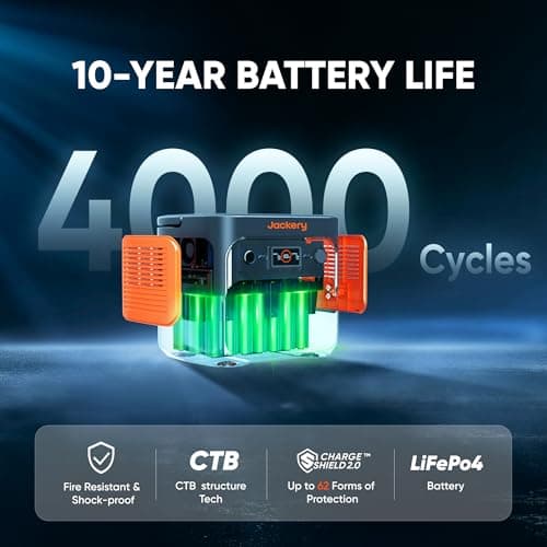 Jackery Explorer 2000 v2 Portable Power Station, 2042Wh LiFePO4 Home Backup Battery, 2200W Solar Generator, USB-C PD 100W Fast Charging for Emergencies, Power Outages, Camping(Solar Panel Optional)