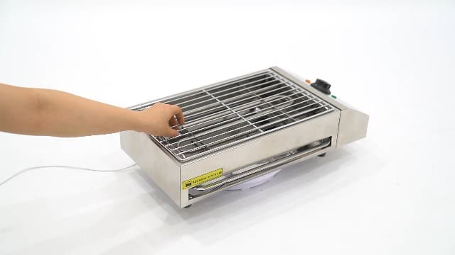 1800W Countertop Electric BBQ Grill Commercial and Home use Stainless Steel Barbecue Griddle Smokeless Portable Cooking Oven for Indoor Outdoor Picnic 122° F to 572°F for Burgers, Fish, Steak