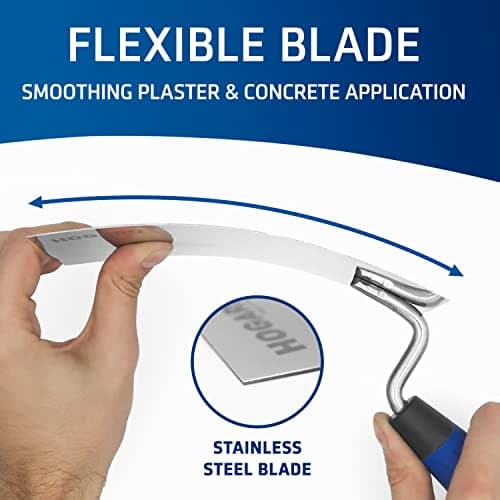 HOGARD 5 1/2" Margin Trowel Premium | Made of Stainless Steel | Flat Masonry Hand Trowel Tool with Soft Grip Handle | The Best Bucket Trowel Concrete Tool.