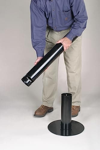 Rubbermaid Commercial Products Metal Smoker’s Pole, Round, Steel Black, Cigarette Butt Receptacle/Disposable, Outdoor Ashtray for Offices/Malls/Parks