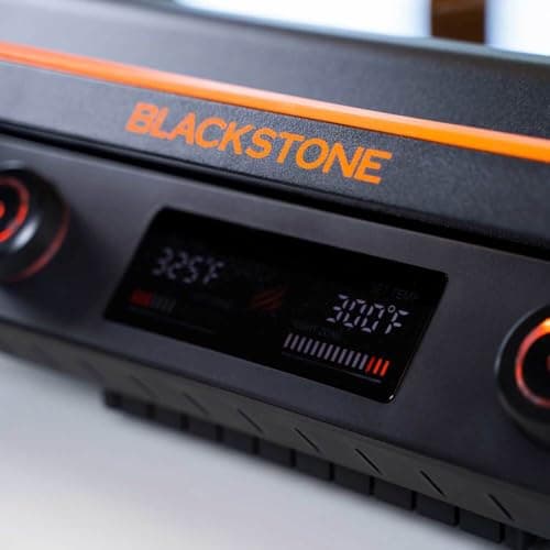 Blackstone 22-Inch Electric Griddle - 1600W Non Stick Ceramic Titanium Coated Stainless Steel Tabletop Griddle with EZ-Touch Control Dial, LCD Display, Patented Rotate & Remove Glass Hood - 8001