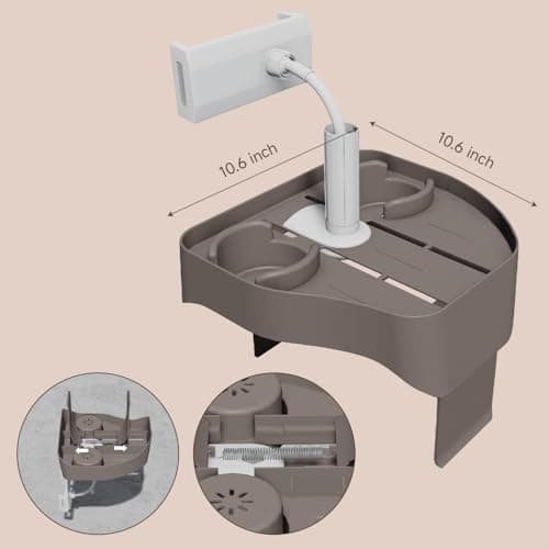 3-in-1 Adjustable Hot Tub Tray Table with Cup Holder Phone Holder, Fits for Outdoor Inflatable Pools/Spas Caddy Drink Tray, Must Have Hottub Accessories for Adults