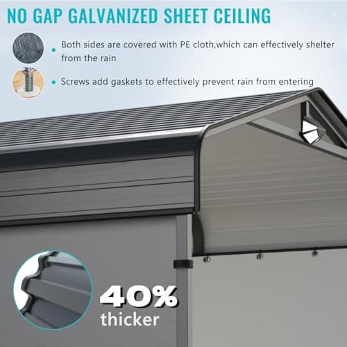 Metal Carport,Car Ports 20x20 Heavy Duty Metal for Snow,Car Tent Garage with Galvanized Metal Roof,Outdoor Two Car Carport All Weather with 2 PE Sidewalls