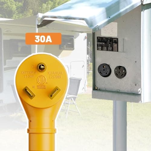 MECMO 30 Amp to 20 Amp 110V RV Distribution Adapter NEMA TT-30P Male to 3X 5-15R/5-20R, 30 Amp to Triple 15 Amp / 20 Amp 3-Prong to Multiple Household Outlet RV Generator Distribution Cord ETL Listed