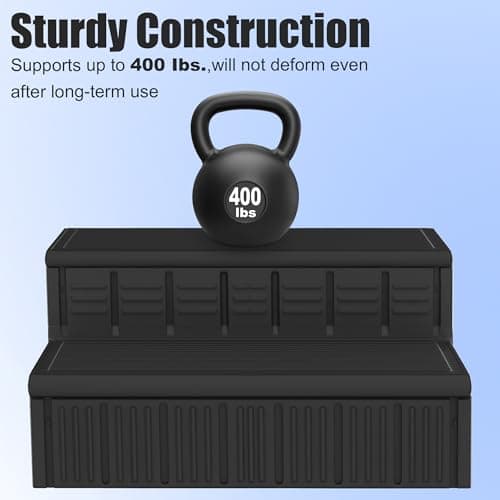 Hot Tub Steps, Outdoor Spa Steps with Storage, Non-Slip & Sturdy Hot Tub Stairs, 36 Inches Long, Black