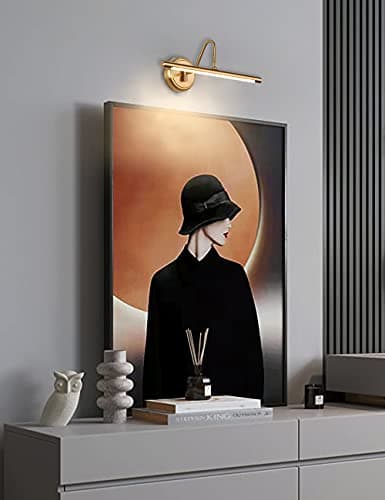 JOOSENLUX Modern Brass Picture Light Hardwired - 16.54'' for Wall Painting and Artwork Display - 7W LED Wall Lights(45W Eqv.) - Warm White 3000K - Hard Wired Connection with Swing Arm