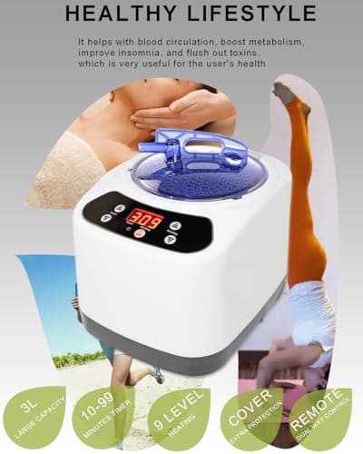 Portable Sauna Steamer Pot, 3L Lightweight Large Capacity Spa Machine, Mini Sauna Generator for Home with Remote Control, Timer&Heating Degrees Display for Spa Therapy