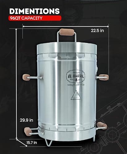 Grill & Smoker Barrel (MEDIUM)| 100% Stainless Steel Barrel | You can Grill, Smoke, Roast & Bake| Smokeless, Even Heat Distribution & Perfect Preservation for Your Meats, Charcoal