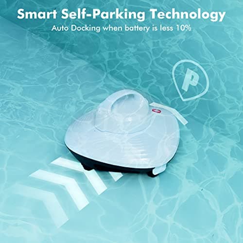 HYDRUS Robotic Cordless Pool Vacuum Cleaner with Brushless Motor,Powerful Pool Robot for Above Ground Pools, Up to 90 Mins Runtime, Self-Parking, Robot Vacuum for Summer Inground Flat Pool up to 50 Ft