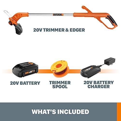 Worx String Trimmer Cordless & Edger 20V 10" Weed Trimmer PowerShare (Battery & Charger Included) WG154