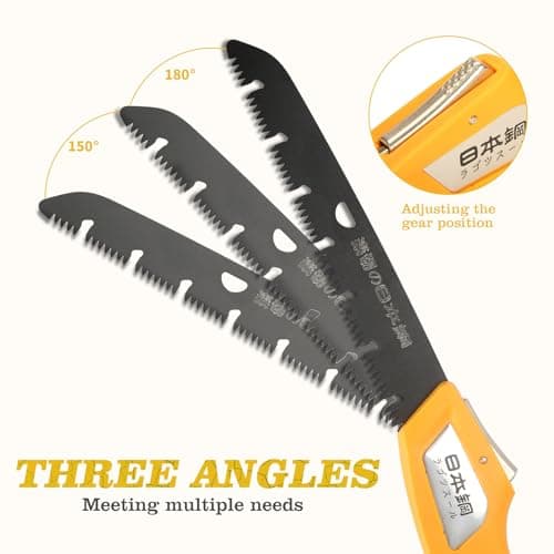 Folding Camping Saw Pruning Hand Saw, Portable Survival Saw Backpacking Tree Limb Cutter Garden Pruner tool for Camping, Dry Wood and Trees
