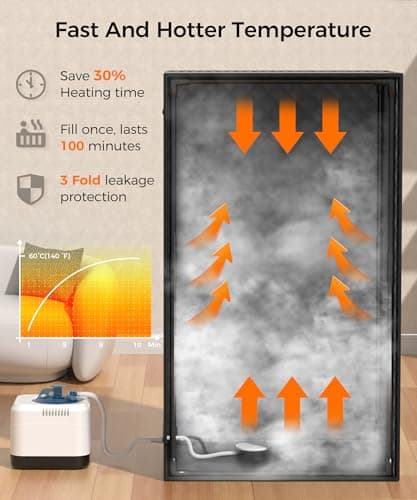 Sauna Box,Portable Sauna for Home use with Ten Aluminium foil Heating Blankets，Personal Steam Sauna with 3L Steamer, 9 Levels, Folding Chair，Extra Large Size (36 * 36 * 71inch)