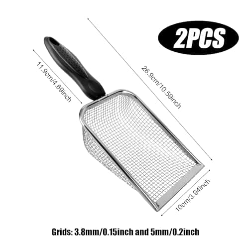 2pcs Gardening Sifter, Sand Compost Sifter with Handle Garden Sifters Compost Sifter Screen Garden Sieve Sifter Potting Scoop for Sand Rocks Dirt Compost