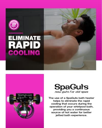 Spaguts 25-150-0003 T-Style Universal Bath Heater Kit, 1.5KW 110V, 7x1.5 inches, with Built-in Pressure Switch