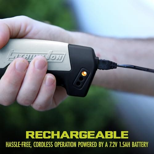 Sun Joe HJ604C Cordless Grass Shear + Shrubber Handheld Trimmer, (w/Battery + Charger Included), 7.2V, Black