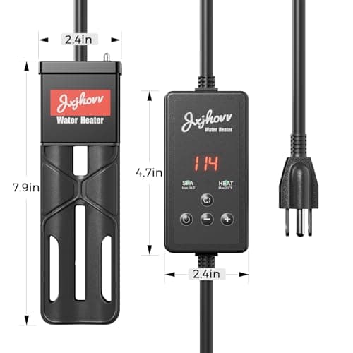 Hot Tub Heater, Bathtub Heater, Spa Heater, Immersion Water Heater: Portable Hot Tub Heater with Cast Aluminum, Digital Display & Temperature Sensor for Fast, Safe Heating