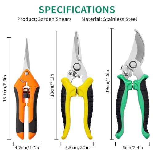 Garden Pruning Shears 3 Pack Gardening Shears Garden Scissors Stainless Steel Plant Flower Scissors Clippers Pruning Shears tijeras de jardinería