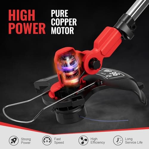 Cordless String Trimmer, Electric Weed Wacker, Weed Eater Battery Powered, 20V/2.0Ah Battery Operated, Charger, Stringless Grass Trimmer/Lawn Edger/Brush Cutter for Lawn Yard Garden