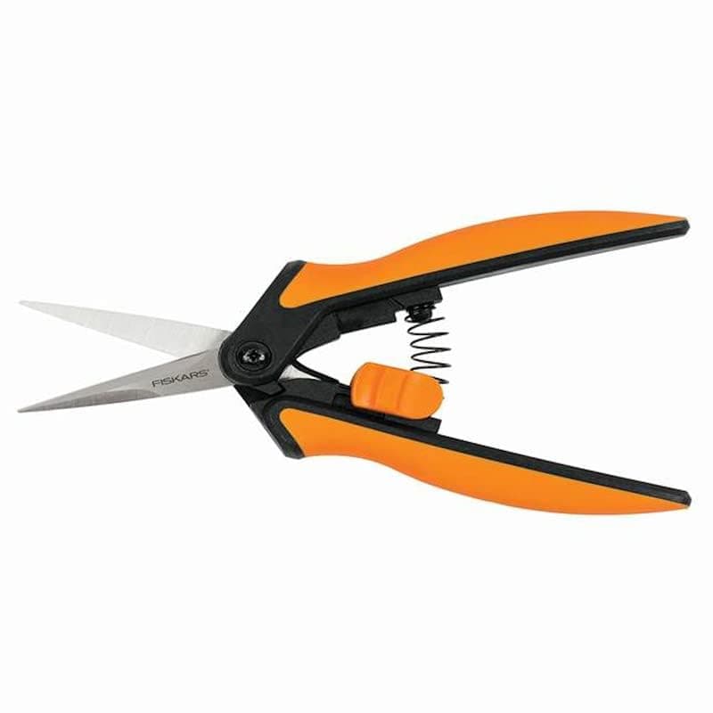 Fiskars Softouch Micro-Tip Pruning Snip, Non-Coated Blades, Orange/Black (399240-1003)