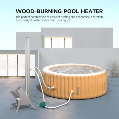 Outdoor Wood Burning Heater for Hot Tub, Portable Wood Fired Hot Tub Heaters,Titanium Coil Heat Exchanger Heating for Spas, Small Swiming Pools Wood Burning Stove