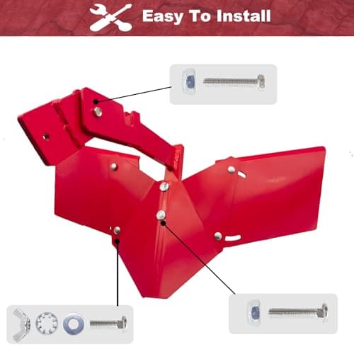 15683 Hiller-Furrower Kit for Rear Tine Tillers,Compatible with Earthquake Rear Tine Rototillers,Adjustable Wing, Three Kinds of Connection,Easy to Install,Red.