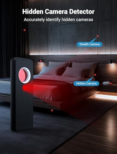 smhawk Hidden Camera Detector - 2025 Camera Detector, Bug Detector, GPS Tracker Detector, spy Camera, Listening Device Detector for Hotels, Home, Office, 6 Levels Sensitivity,4 Modes
