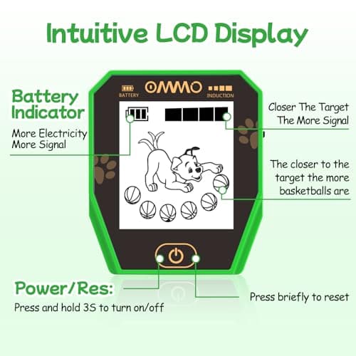 OMMO Metal Detector, Rechargeable Built-in Battery Kids Metal Detector with Funny LCD Display, Adjustable Metal Detectors for Kids with Waterproof Search Coil USB Cable for Detecting Treasure