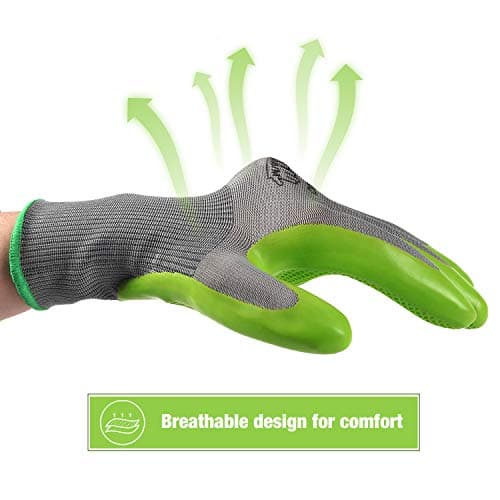 WORKPRO 6 Pairs Garden Gloves, Work Glove with Eco Latex Palm Coated, Working Gloves for Weeding, Digging, Raking and Pruning(L)