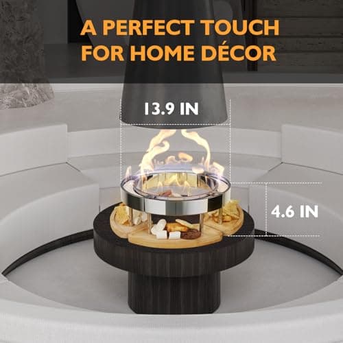 OGERY Tabletop Fire Pit - Ethanol Table Top Firepit for Indoor Outdoor Use, Portable Fire Place with DIY-Style Design to Place Biscuits Snacks for S'Mores - Perfect for Patio Home Decor Parties Gifts