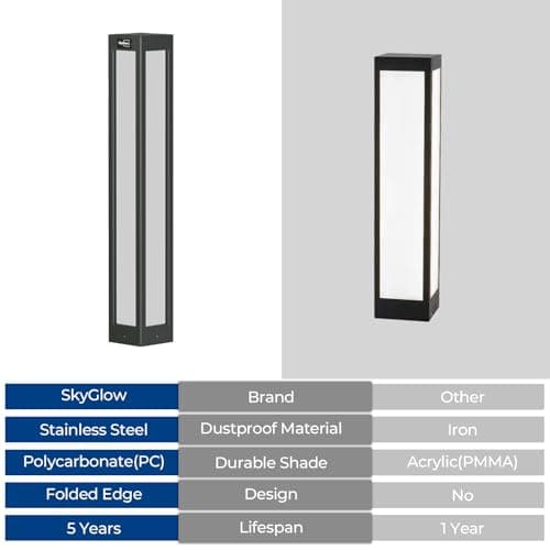 SkyGlow Outdoor Landscape Path Light, 32" Waterproof Stainless Steel LED Lighting, 8W 800LM Curb Appeal Lights, Modern Lawn Lights for Garden, Pathway, Bollard, Patio, Courtyard, Driveway Decoration