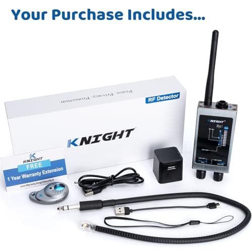 KT-9000 Premium Hidden Devices Detector by Knight Electronics - Hidden Camera Detectors RF Detector & Bug Detector | Hidden Camera Finder for GPS Tracking/Radio Frequency Signal Detection Anti Spy