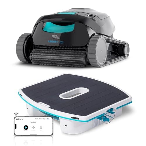 Dolphin Liberty 200 and Skimmi Cordless Robotic Pool Cleaning up to 33 FT - Wall Climbing Scrubber