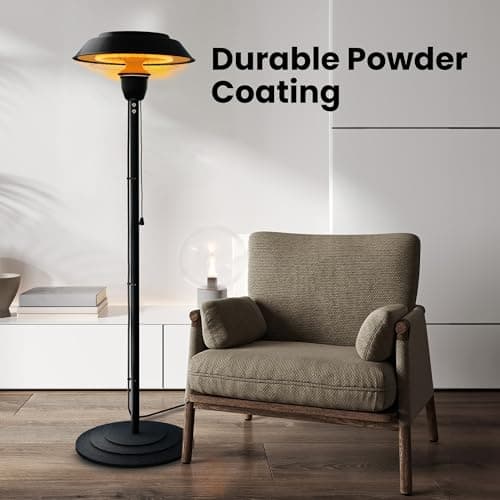 Indoor & Outdoor 1500W Electric Infrared Patio Heater, Waterproof & Tip-Over Protection, Perfect for Garden, Balcony