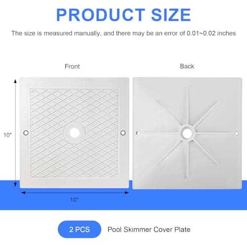 2 Pack 10" Skimmer Lid Pool Skimmer Cover Plate, Pool Skimmer Lid Replacement Compatible with Hayward SPX1082E, SP082, 1083, 1084,1085, and SP1086