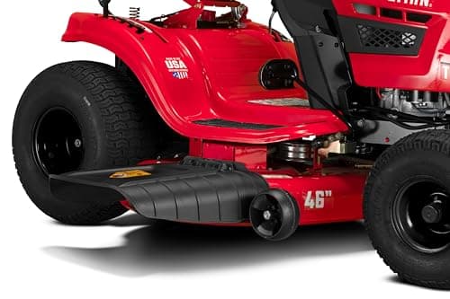 CRAFTSMAN 46" Automatic Gas Riding Lawn Mower with 18.5 HP* Briggs and Stratton Single-Cylinder Engine, Gas Lawn Tractor with Foot Pedal Control, Red/Black