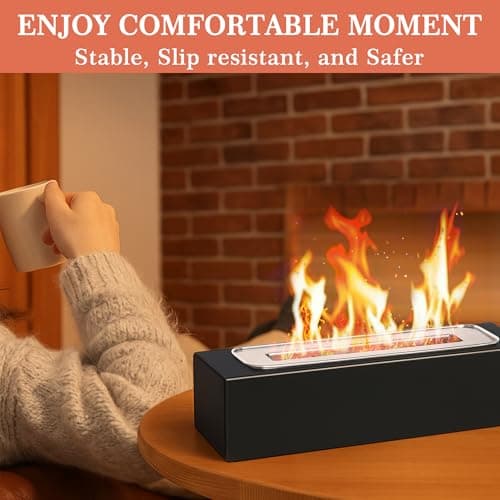 Tabletop Fire Pit with Smores Kit, Table Top Firepit Smores Maker, Portable Outdoor Fireplace Tabletop, Decor Home Patio Gifts for Women Mom Him Men - Mothers Day White Elephant Unique Gift, Black