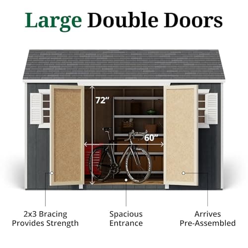 10x12 Value Workshop Shed with Operable Windows, Outdoor Wood Storage Do-It-Yourself Precut Kit
