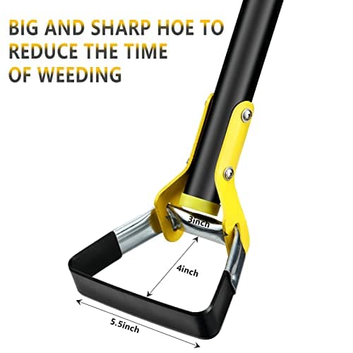 BsBsBest Scuffle Hoe Garden Tool, Stirrup Loop Hoe with 54 Inch Adjustable Long Hand, Great for Weeds in Backyard,Vegetable Garden