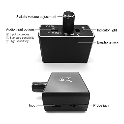 Water Leakage Detection,Water Pipe Leak Detector Sensor Water Pipe Tube Leakage Monitor Tester Kit with Dual Probes Earphone High Sensitivity Water Pipeline Locator Accessory Kit